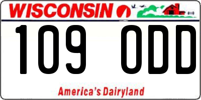 WI license plate 109ODD