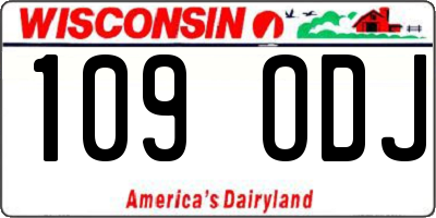 WI license plate 109ODJ
