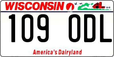WI license plate 109ODL