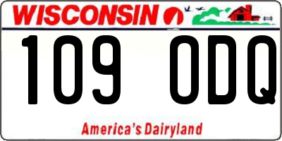 WI license plate 109ODQ