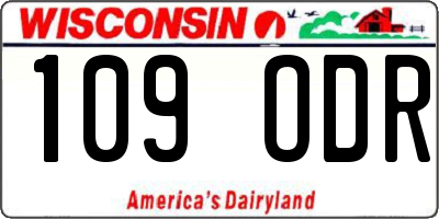 WI license plate 109ODR