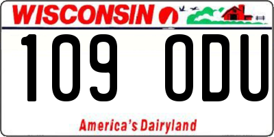 WI license plate 109ODU