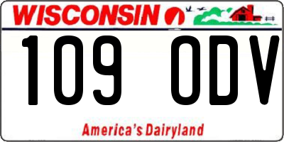 WI license plate 109ODV