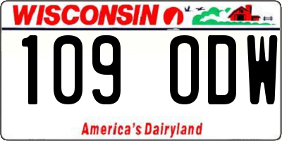 WI license plate 109ODW