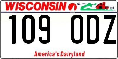WI license plate 109ODZ