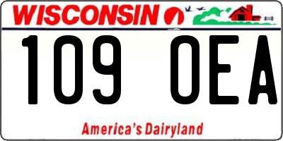 WI license plate 109OEA