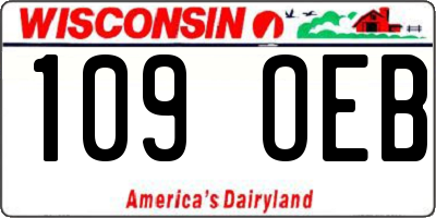 WI license plate 109OEB