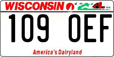 WI license plate 109OEF