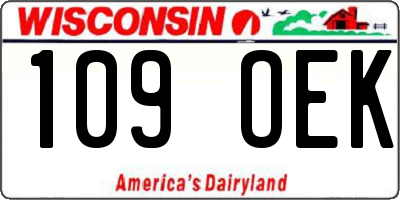 WI license plate 109OEK