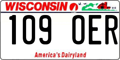 WI license plate 109OER