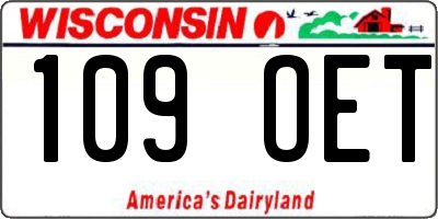 WI license plate 109OET