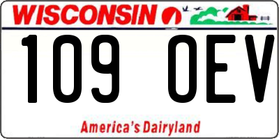 WI license plate 109OEV