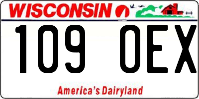 WI license plate 109OEX