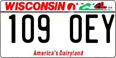 WI license plate 109OEY