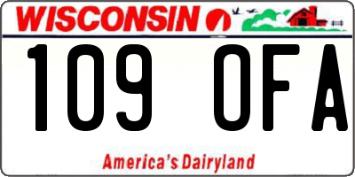 WI license plate 109OFA
