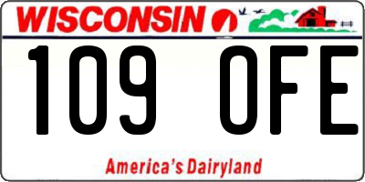 WI license plate 109OFE