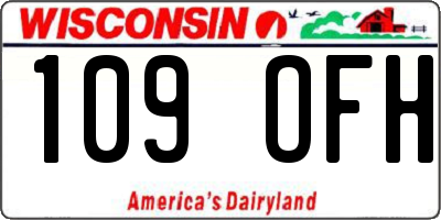 WI license plate 109OFH