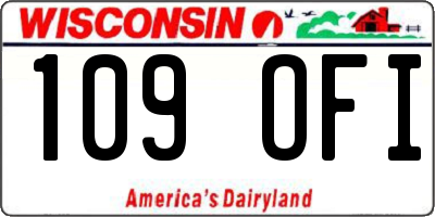 WI license plate 109OFI