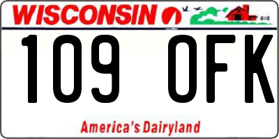 WI license plate 109OFK