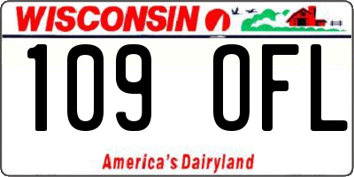 WI license plate 109OFL