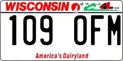 WI license plate 109OFM