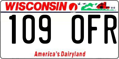 WI license plate 109OFR