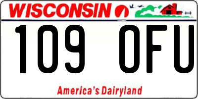 WI license plate 109OFU