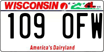 WI license plate 109OFW