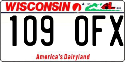 WI license plate 109OFX