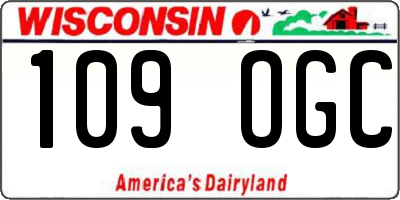 WI license plate 109OGC