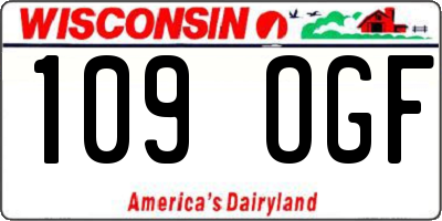 WI license plate 109OGF