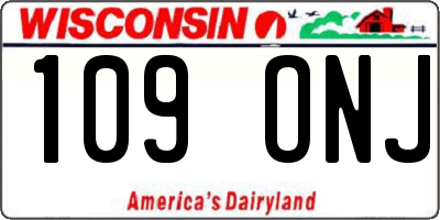WI license plate 109ONJ