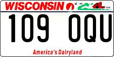 WI license plate 109OQU