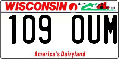 WI license plate 109OUM