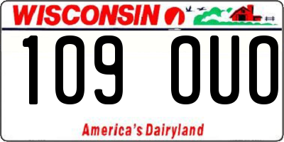 WI license plate 109OUO