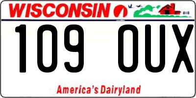 WI license plate 109OUX