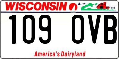 WI license plate 109OVB