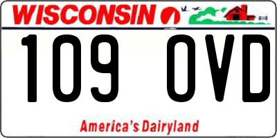 WI license plate 109OVD