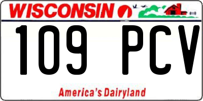 WI license plate 109PCV