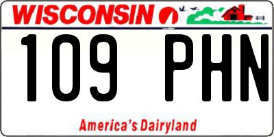 WI license plate 109PHN