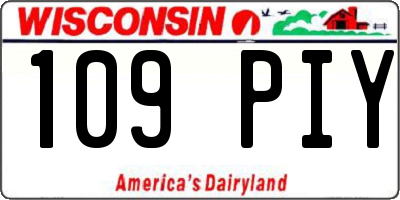 WI license plate 109PIY