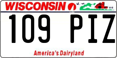 WI license plate 109PIZ