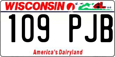 WI license plate 109PJB