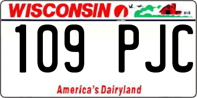 WI license plate 109PJC