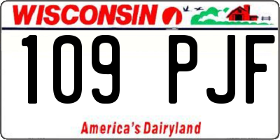 WI license plate 109PJF