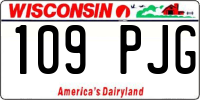 WI license plate 109PJG