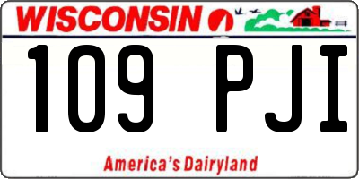 WI license plate 109PJI