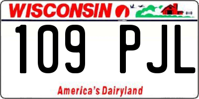 WI license plate 109PJL