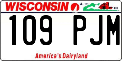 WI license plate 109PJM