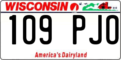 WI license plate 109PJO